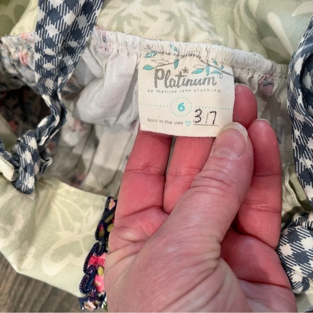 Matilda Jane Platinum Mermaid Floral Size 6 Knot Dress #3/7 RARE!! Special Run